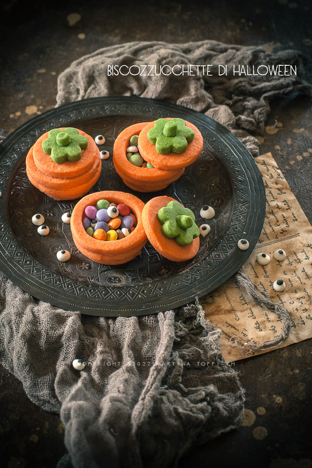 Zucca Halloween di pasta frolla - Biscozucchette porta dolcetti